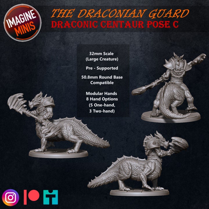 Dragonkin Guard - Pose C - Unpainted Miniature