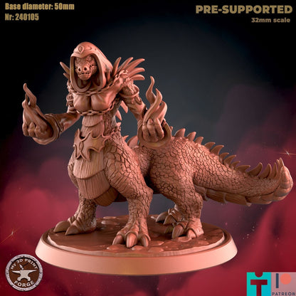 Female Lizardkin - Spell - Unpainted Miniature