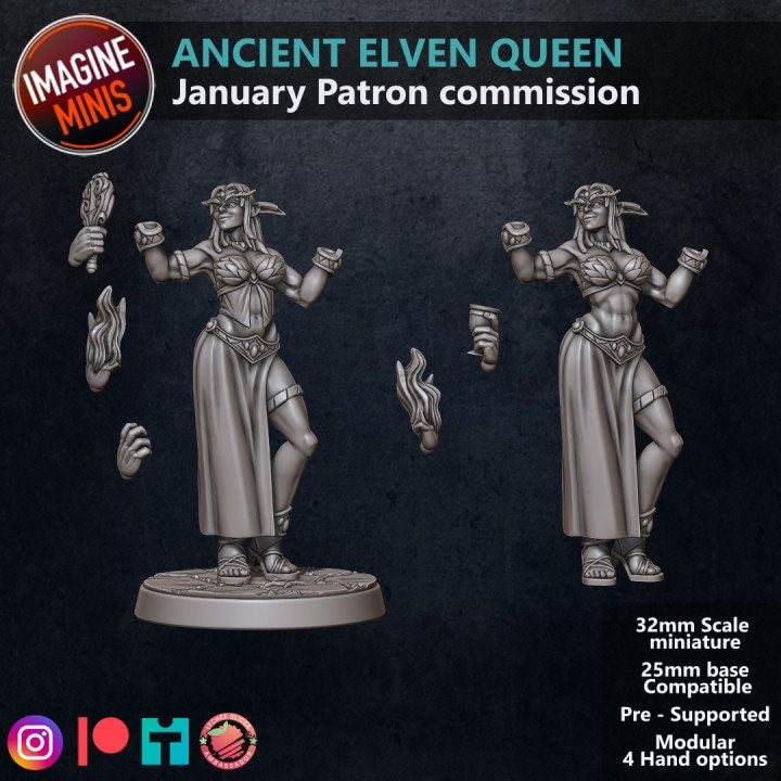 Ancient Elven Queen - Unpainted Miniature