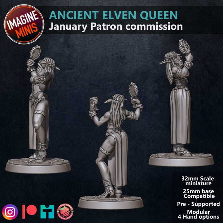 Ancient Elven Queen - Unpainted Miniature