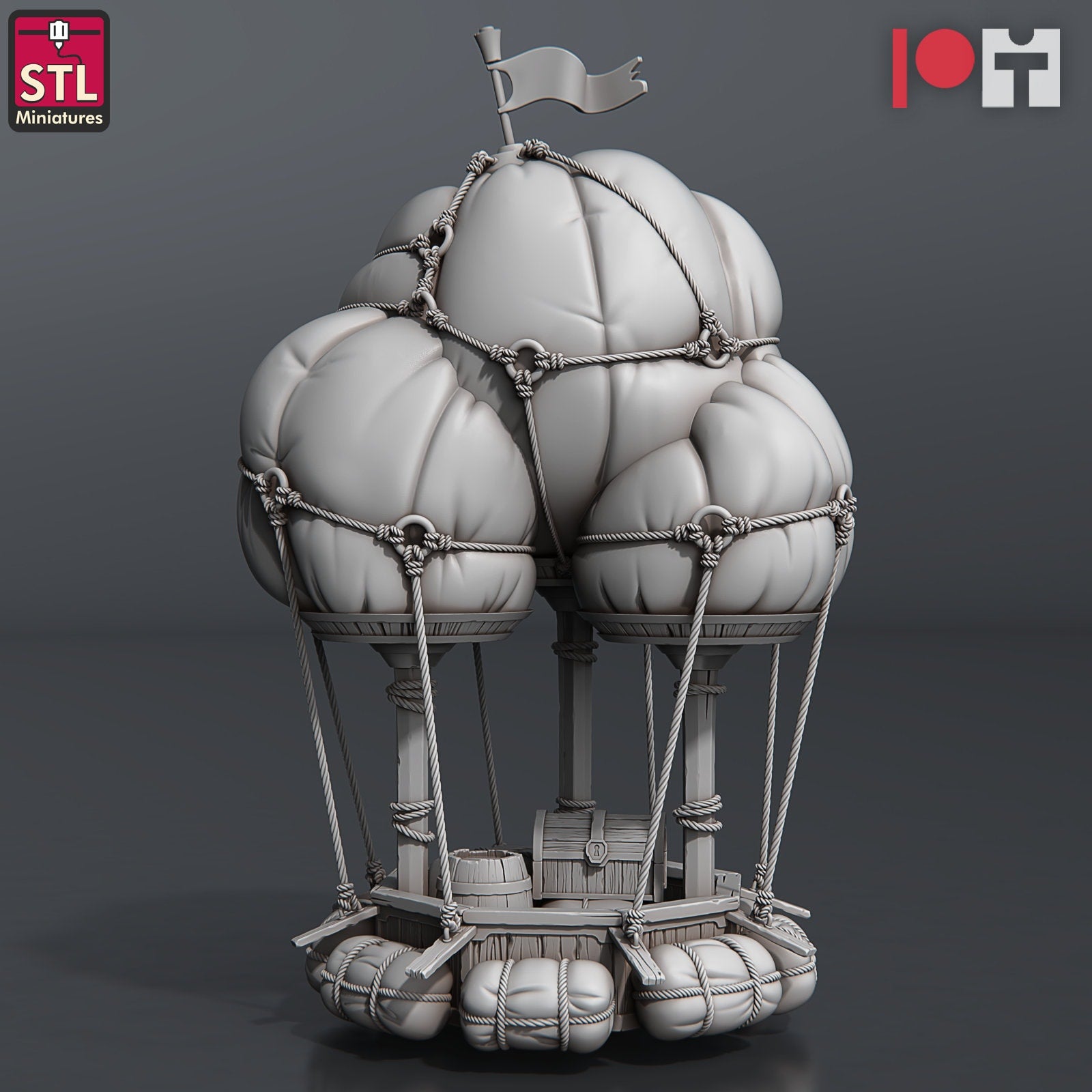 Air Balloon - Airship Set - Unpainted Miniature