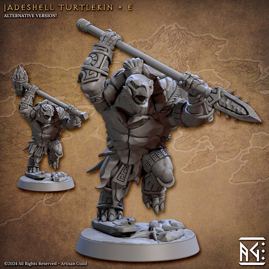 Jadeshell Turtlekin - Pose E - Unpainted Miniature