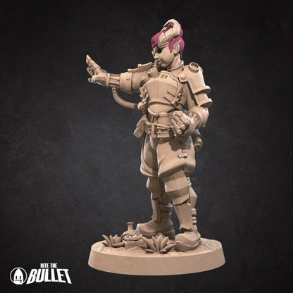 Female Tiefling Artificer - Unpainted Miniature