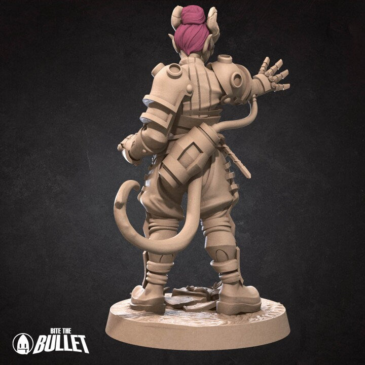 Female Tiefling Artificer - Unpainted Miniature