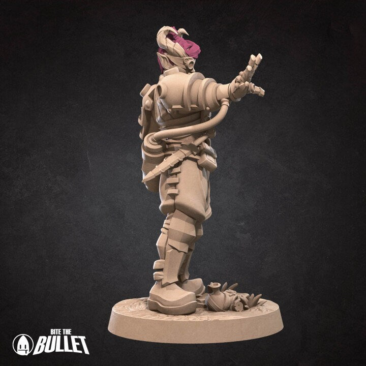 Female Tiefling Artificer - Unpainted Miniature