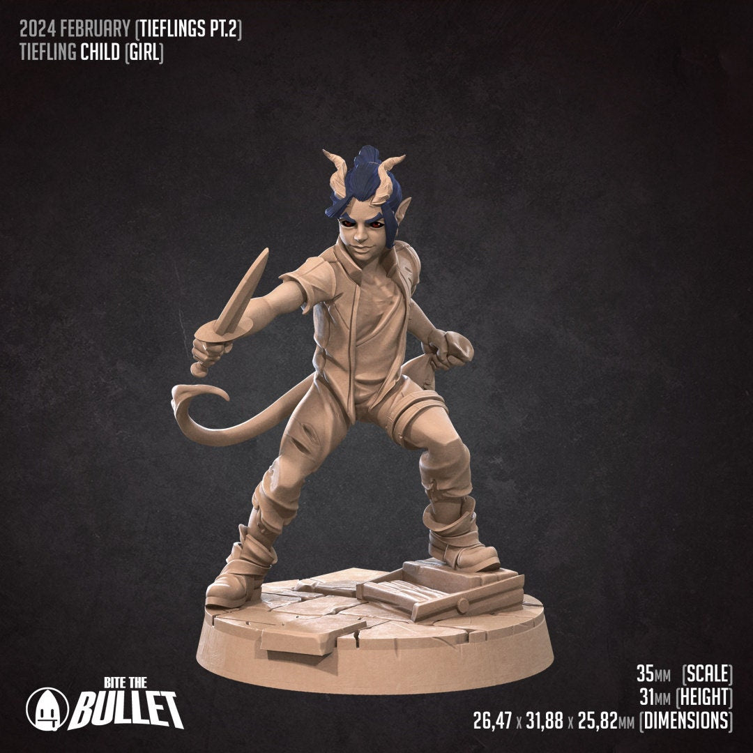 Tiefling Kids - Unpainted Miniature