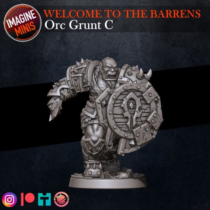 Orc Grunt C - Barrens Set - Unpainted Miniature