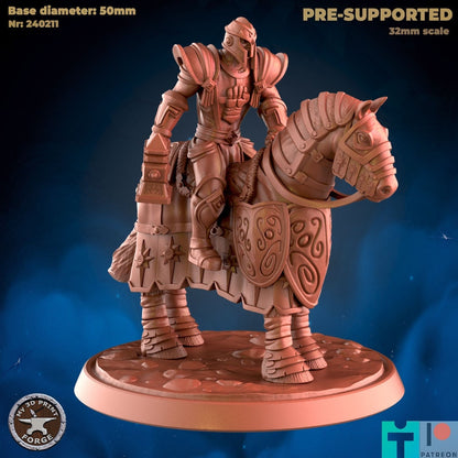 Silver Knight on Horse - Unpainted Miniature