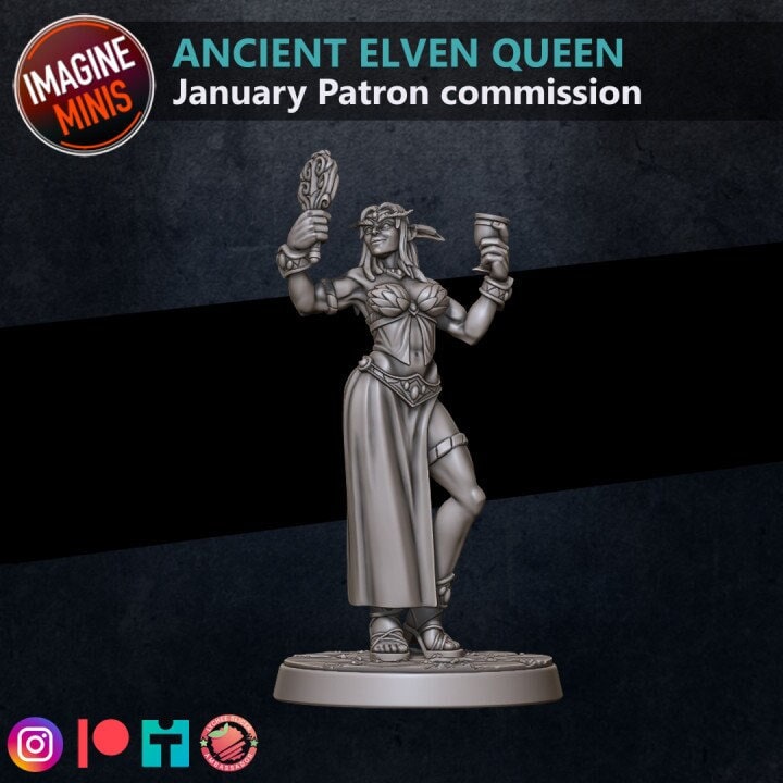 Ancient Elven Queen - Unpainted Miniature