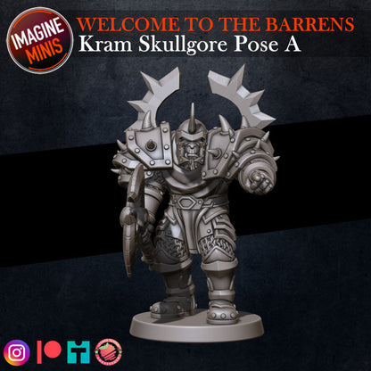 Kram Skullgore - 2 Poses - Barrens Set - Unpainted Miniature