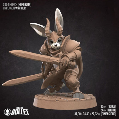 Rabbitfolk Warrior - Unpainted Miniature