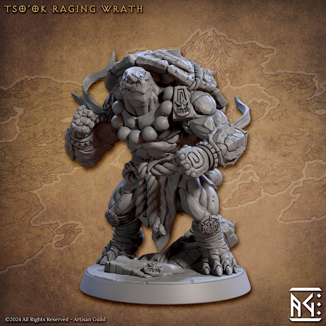 Tso-ok Raging Wrath - Jadeshell Turtlekin - Unpainted Miniature