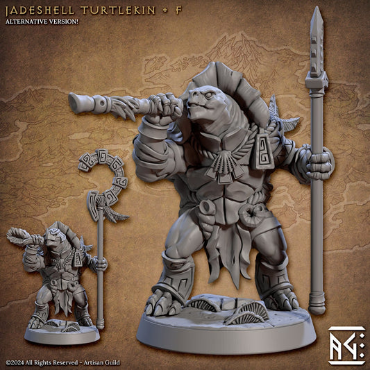 Jadeshell Turtlekin - Pose F - Unpainted Miniature