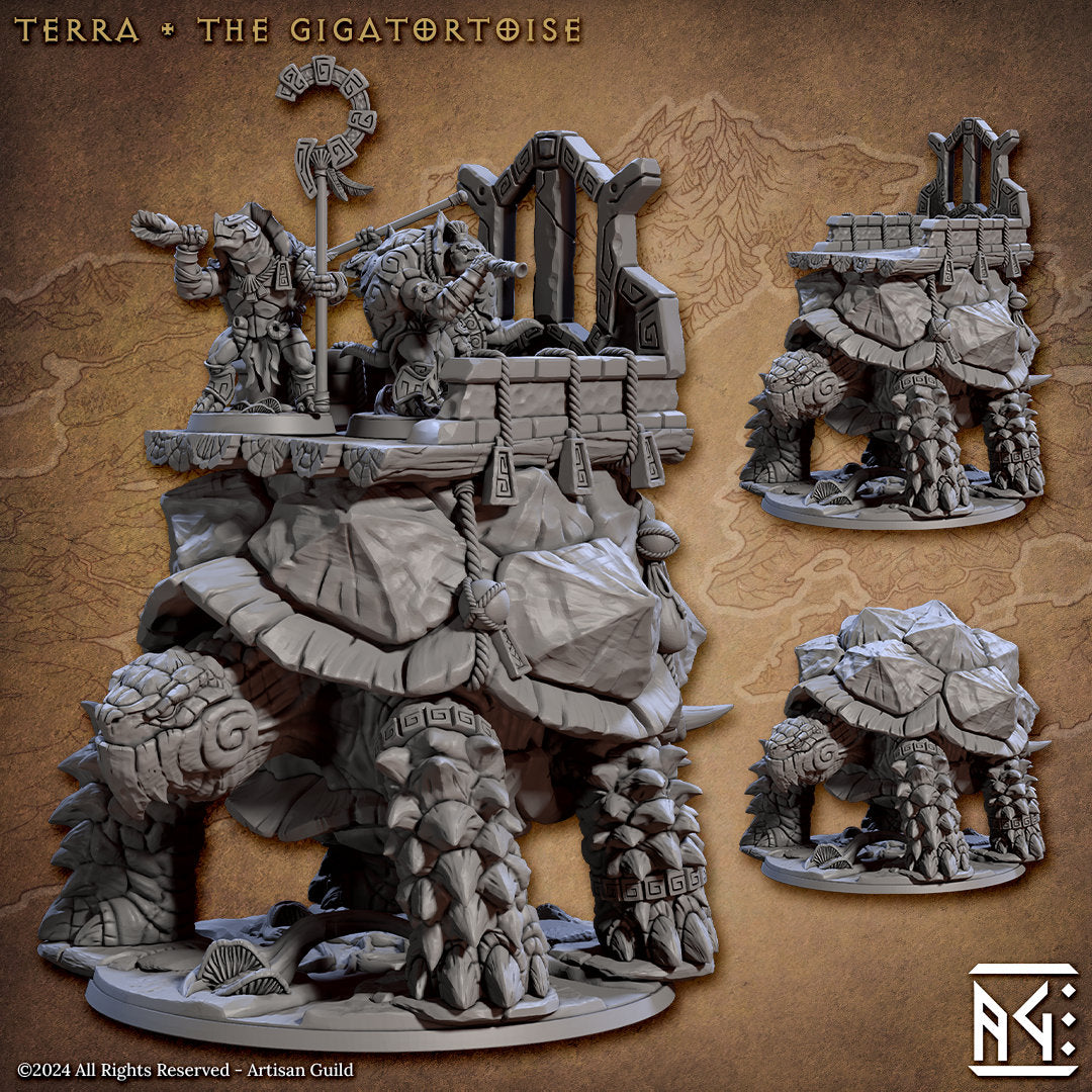 Terra the Gigatortoise - Jadeshell Turtlekin Set - Unpainted Miniature