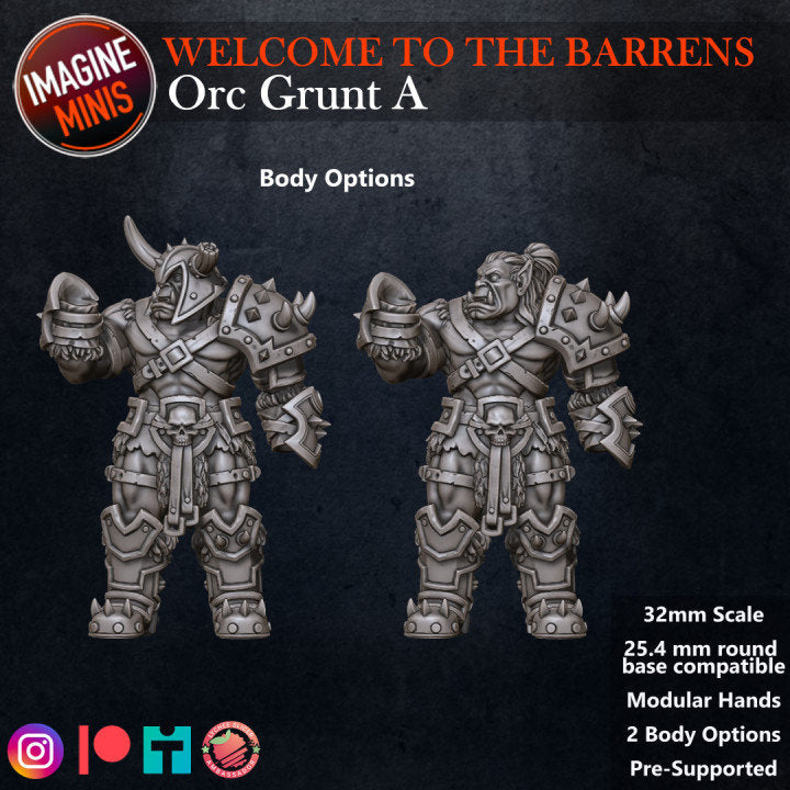 Orc Grunt A - Barrens Set - Unpainted Miniature