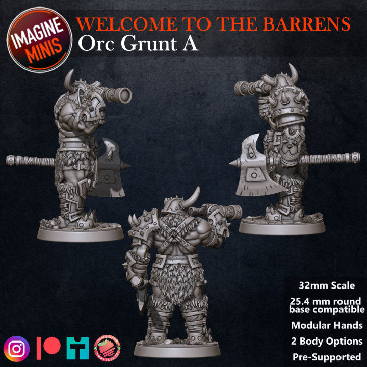 Orc Grunt A - Barrens Set - Unpainted Miniature