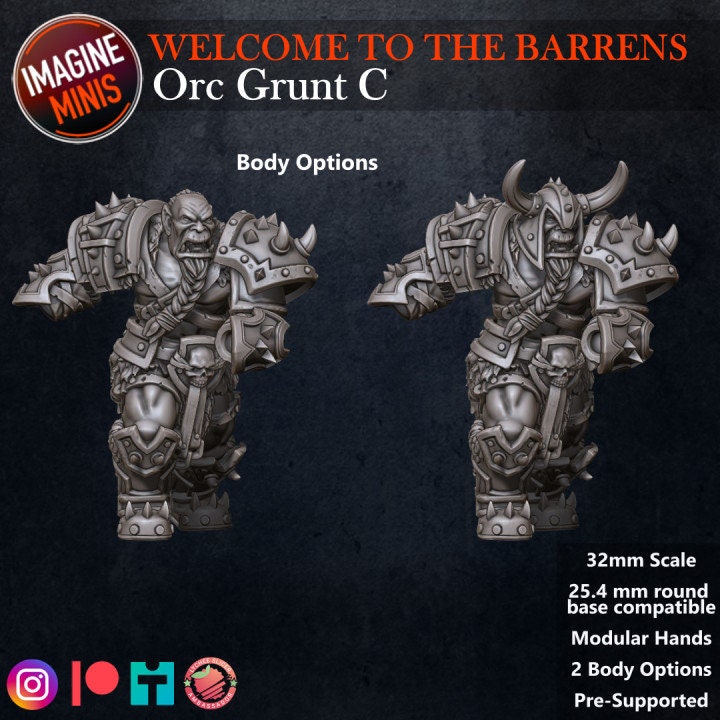 Orc Grunt C - Barrens Set - Unpainted Miniature