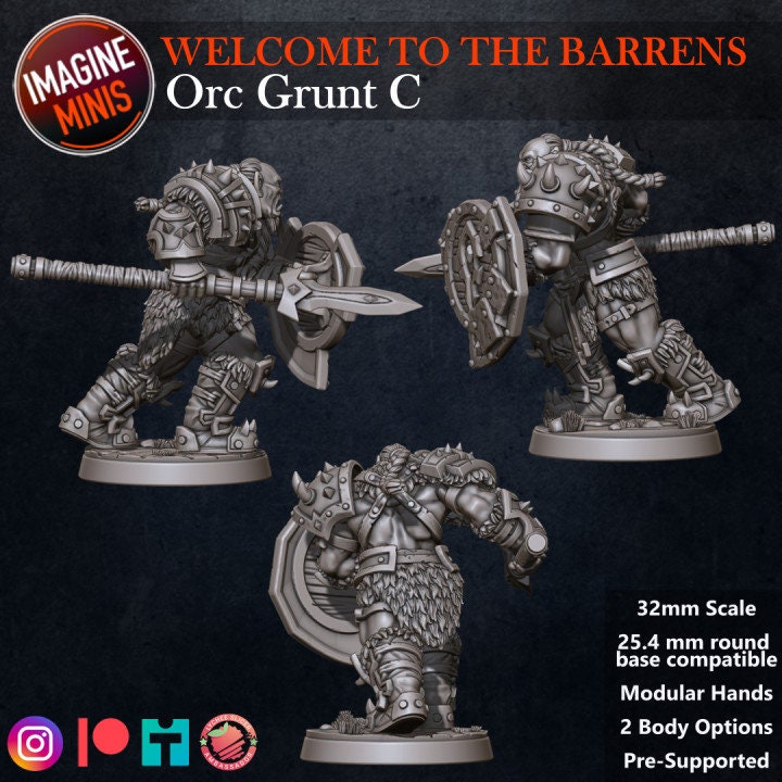 Orc Grunt C - Barrens Set - Unpainted Miniature