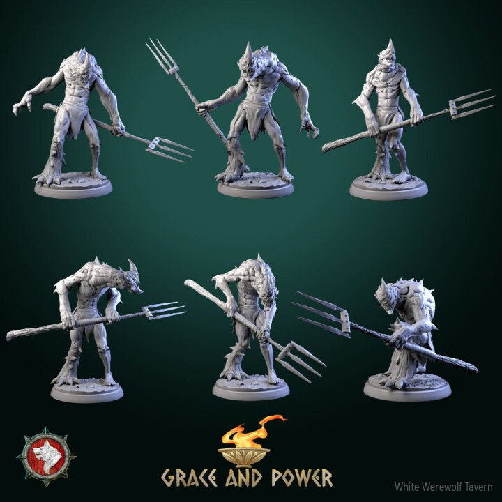 Rutterkins - 6 Poses - Grace and Power Set - Unpainted Miniatures