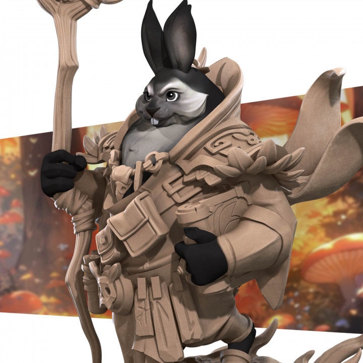 Rabbitfolk Warlock - Unpainted Miniature