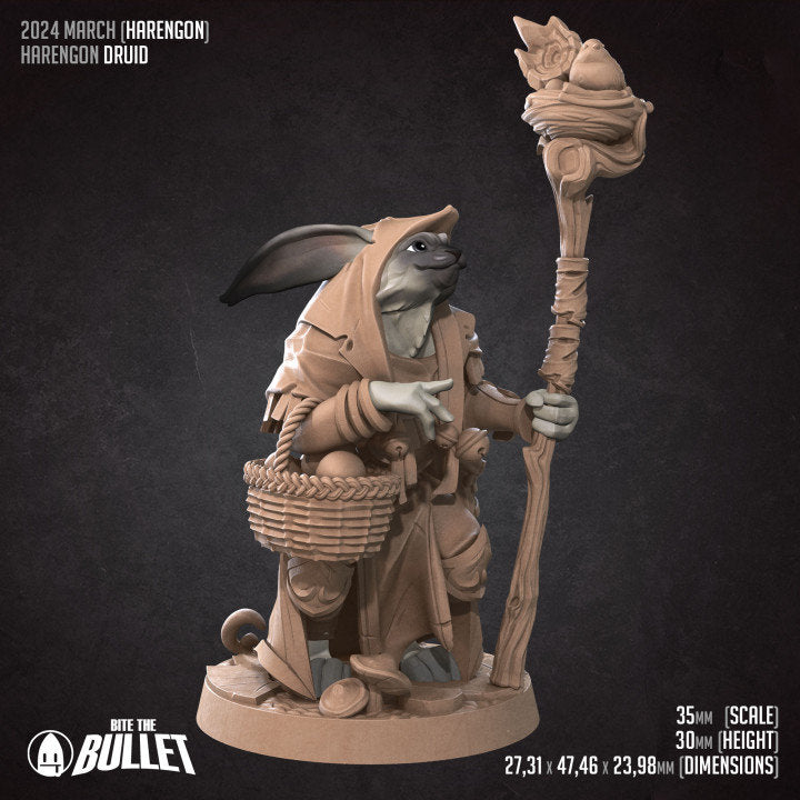 Rabbitfolk Druid - Unpainted Miniature